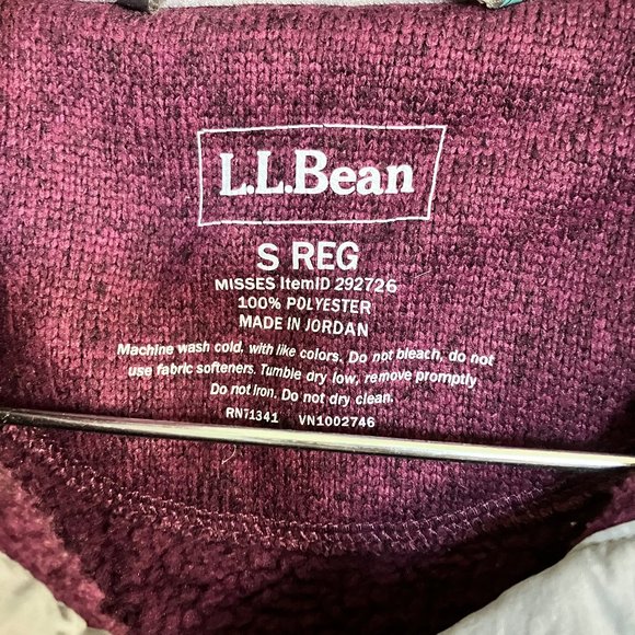 L.L bean purple sweater fleece pullover size small - Picture 3 of 6
